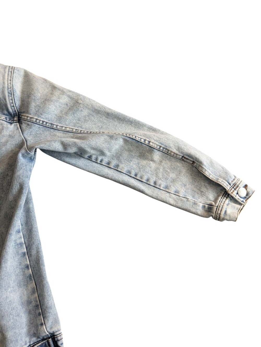 Light Wash Distressed Denim Jacket - Women's Casual Jacket - Picture 9 of 12